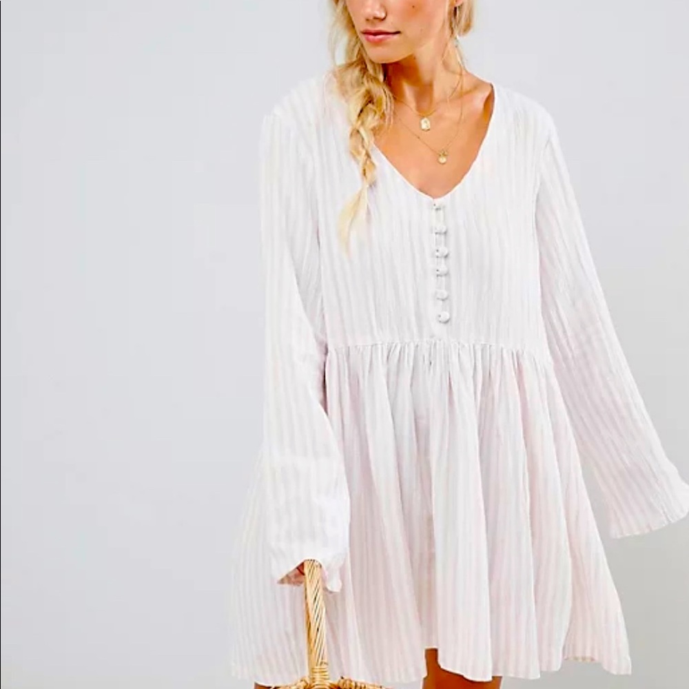 Zulu & Zephyr Pink and White Ruffled Tiered Sundress